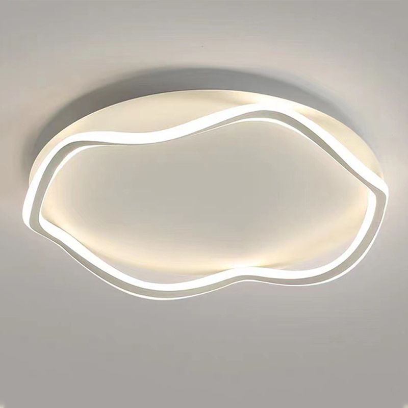 Contemporary Flush Light Fixtures Circular Metal 1 Light Flush Mount Lamps for Bedroom