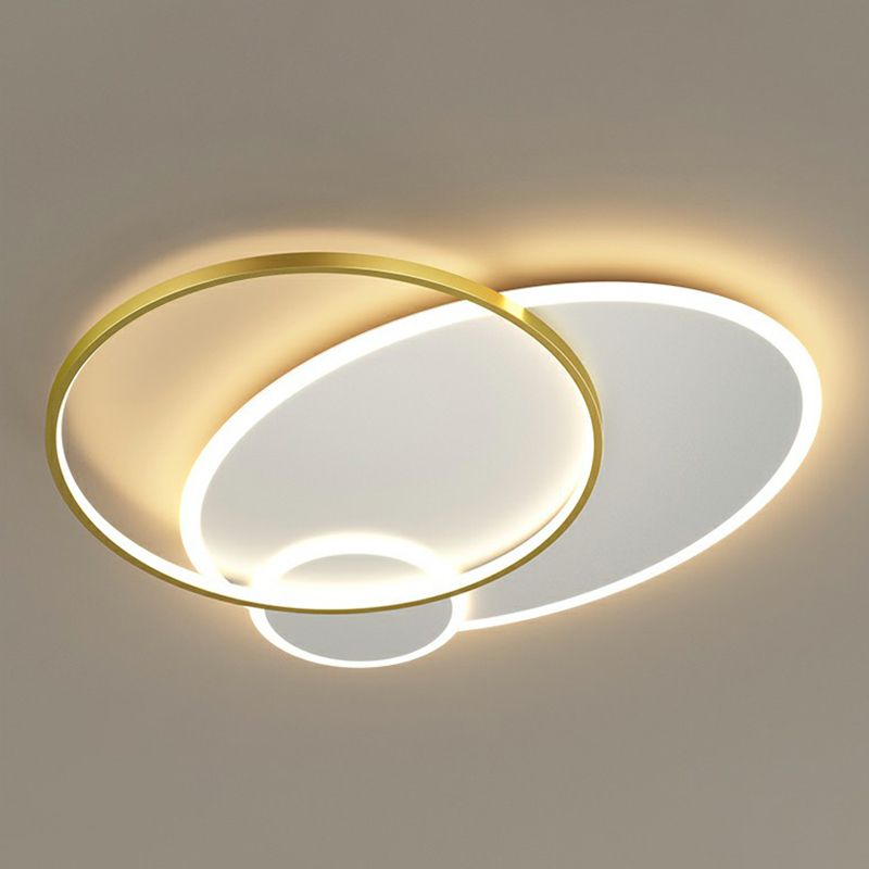 Lámpara empotrada de techo LED moderna, accesorio metálico de montaje empotrado, 3 bucles, para sala de estar