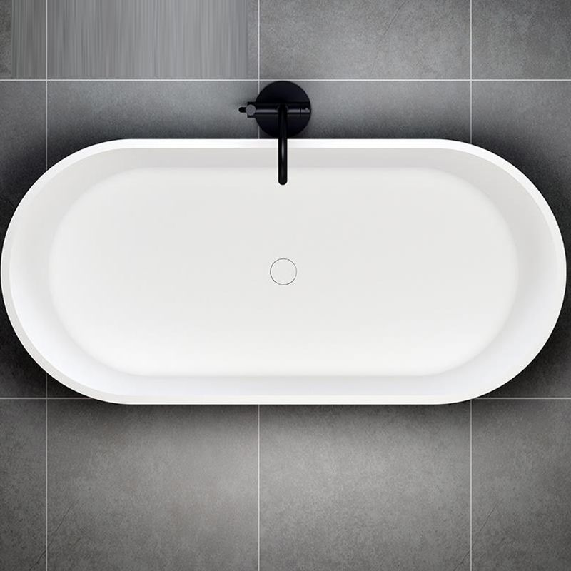 Stone Soaking Bathtub Antique Finish Oval Back to Wall Bath Tub (Faucet not Included)