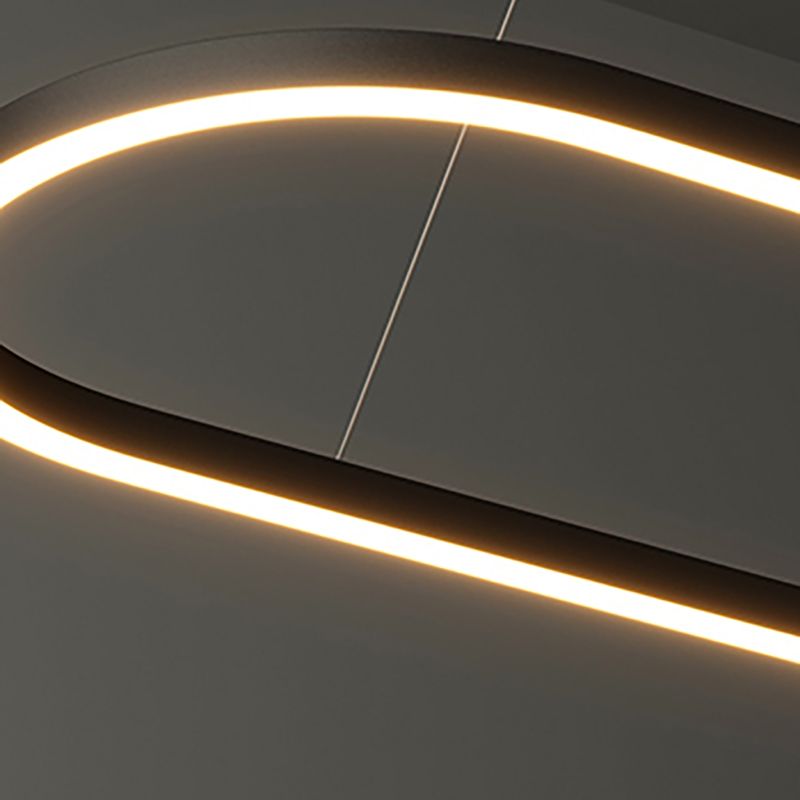 Linear Shape Island Pendant Contemporary Style Metal 1 Light Island Lighting Idea