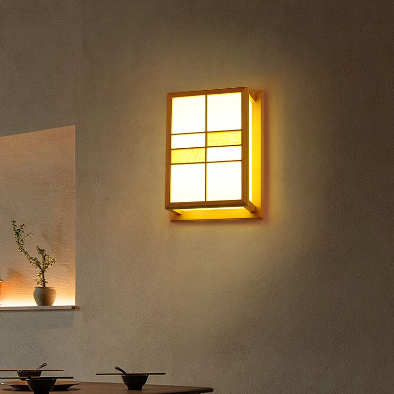 Modern Style Wall Mount Light 1-Light LED Wooden Wall Sconce Light for Living Room