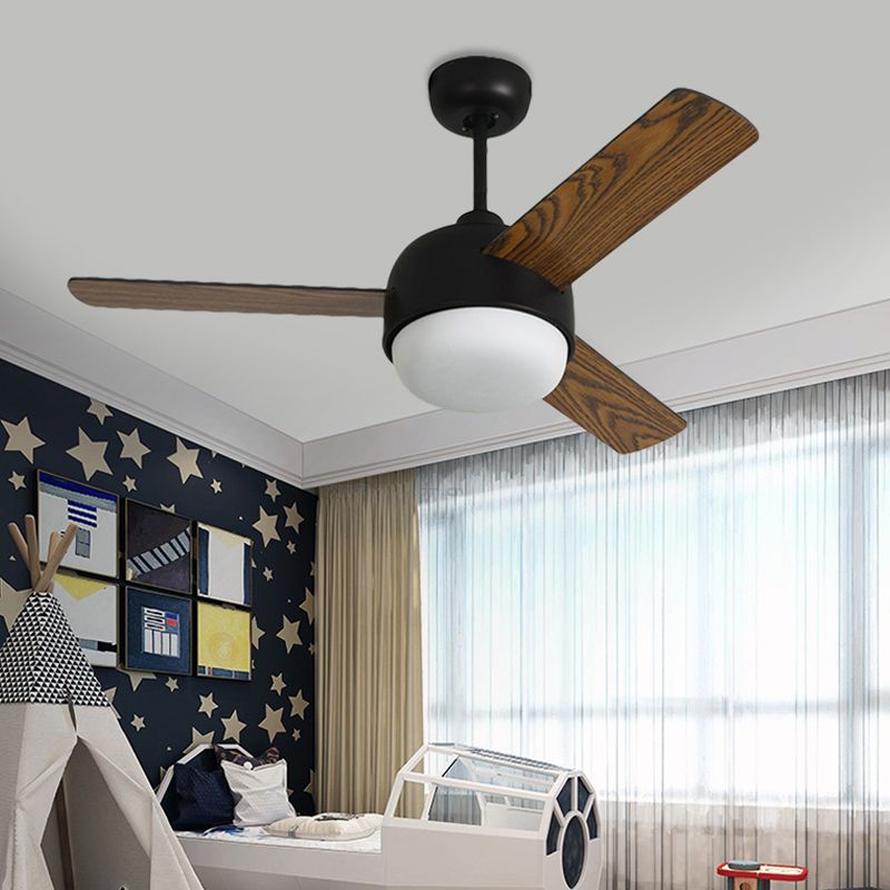 36 "LED LED LED ÉCLAIT SEMI FUSHING MODERNIST MODERNISTRE BLANCE / BLACK FINE METAL PLATION LAVE LAVE avec 3 lames en bois