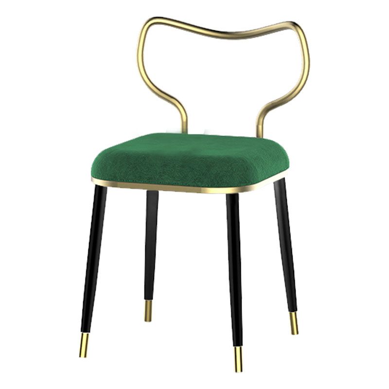 Glam Velvet Armless Dining Chairs Open Back Dining Side Chair for Home Use