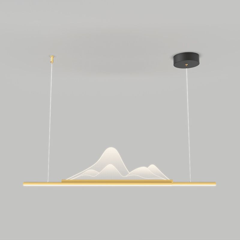 Iluminación de colgante de metal moderno Luz de colgante lineal de 1 luces