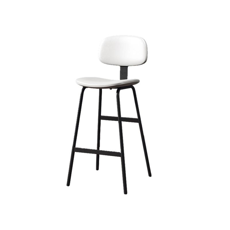 Leather Bar Stool Glam Armless Backrest Counter Stool for Bristol