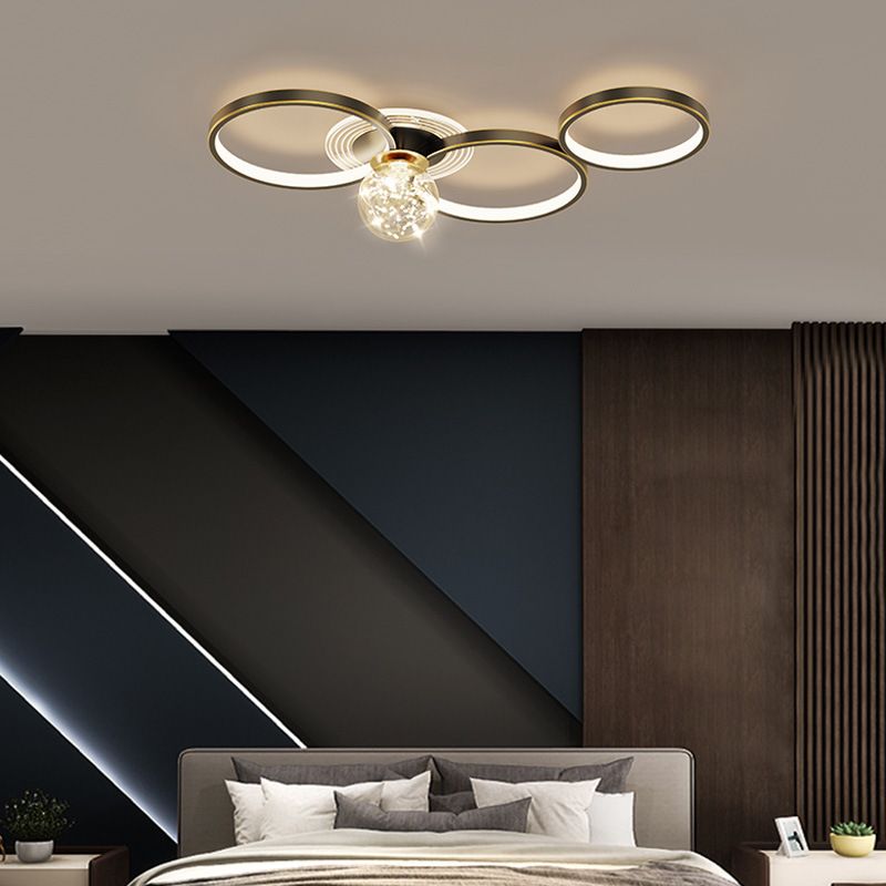 LED Flush Mount Ceiling Light Ringed Lighting for Coffee Shop Living Room Bedroom