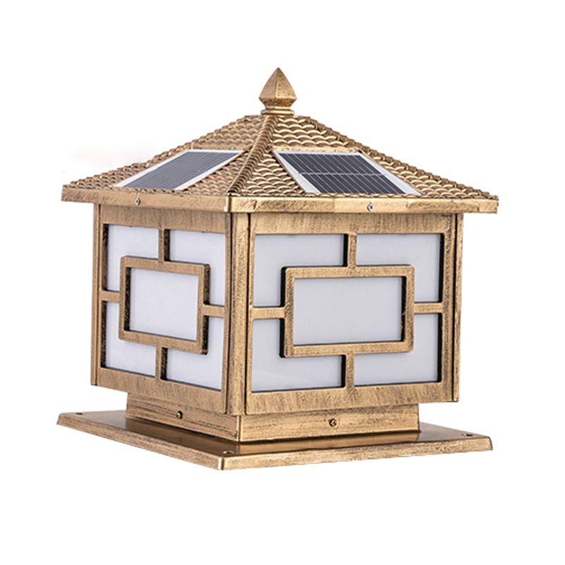 Minimalist LED Pillar Light Modern Solar Lighting Fixture for Garden