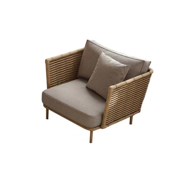 Tropical Rattan Outdoor Patio Sofa Water Resistant Patio Sofa with Cushions