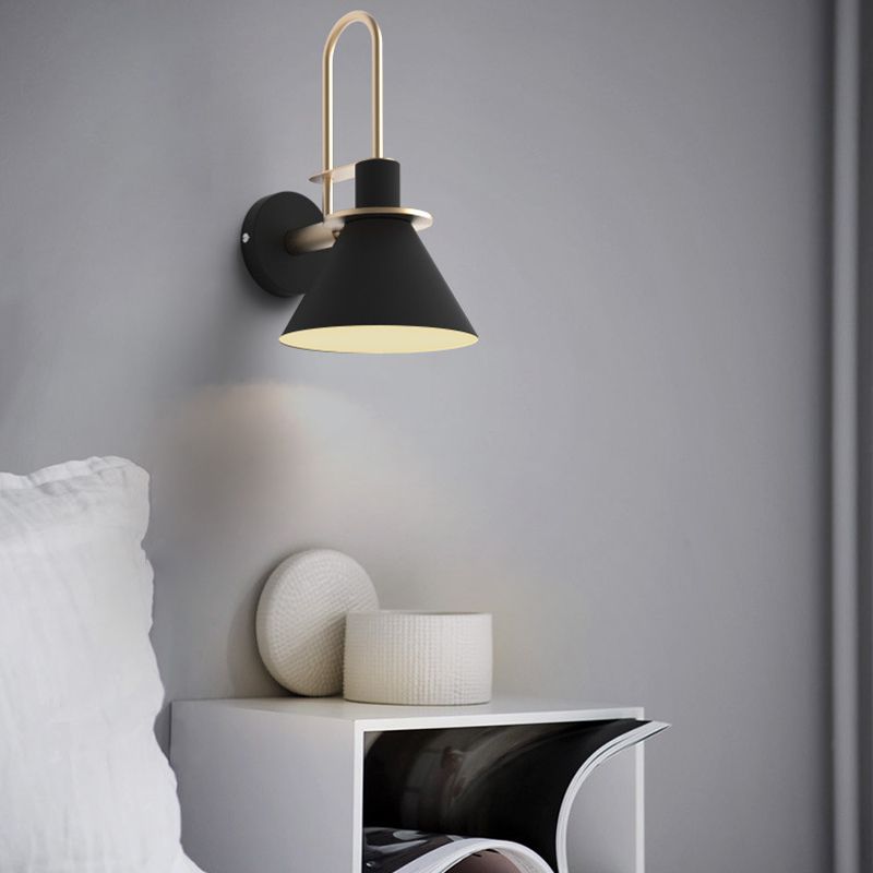Nordic Style Iron Wall Light Colorful Cone Shape Wall Lamp for Living Room