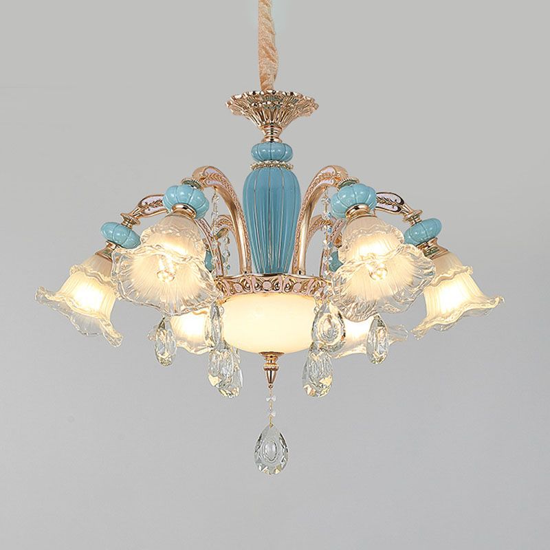 Lámpara de techo de flores nórdica lámpara de estar de vidrio esmerilado lámpara de lámpara de lámpara en oro