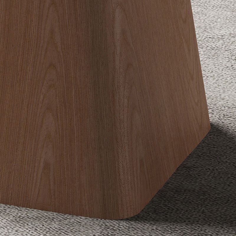 Modern Stone White Dining Table Round Furniture with Solid Wood Pedestal Base