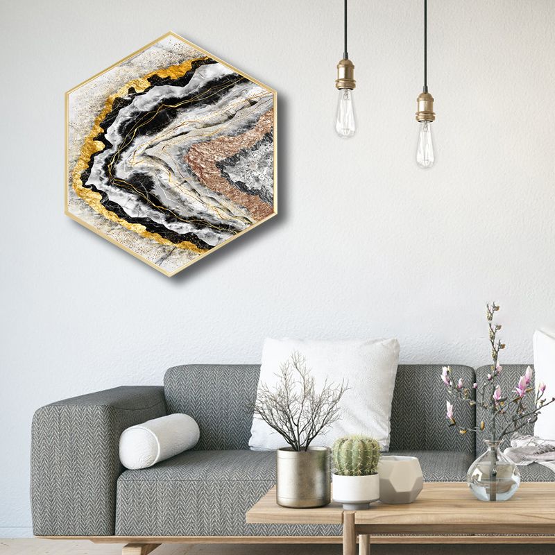 Soft Color Marble Look Canvas Nordic Style Textured Wall Art Decor for Living Room