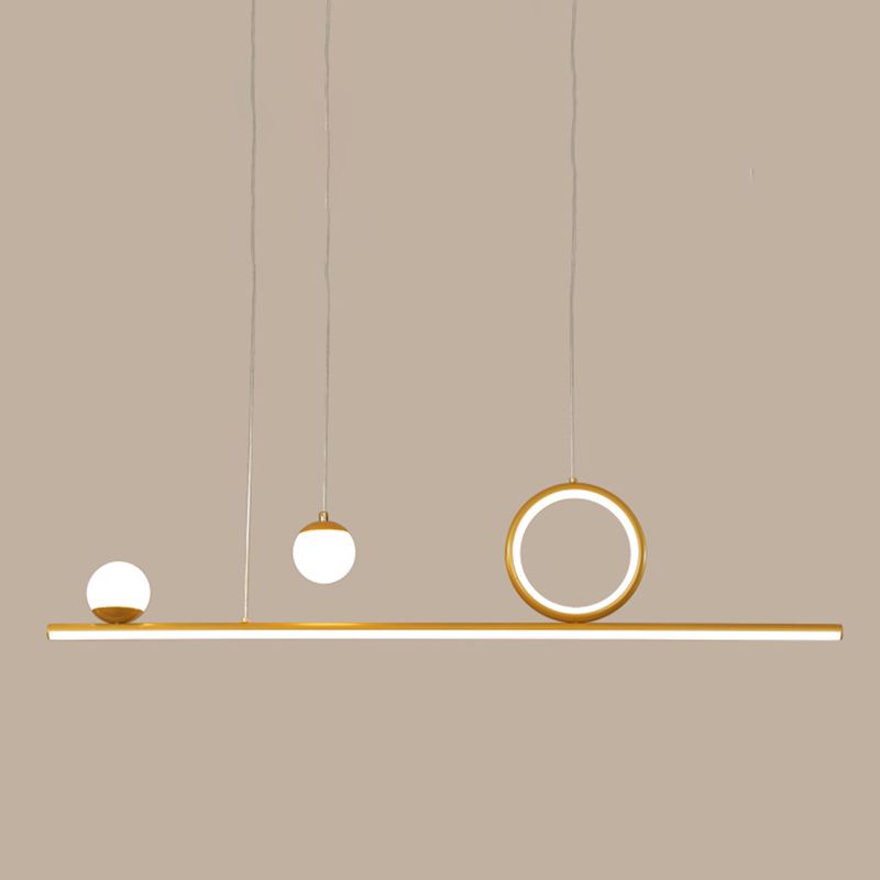 Nordic Metal Island Light Gold Geométrico 4 Lights Island Colgante para comedor