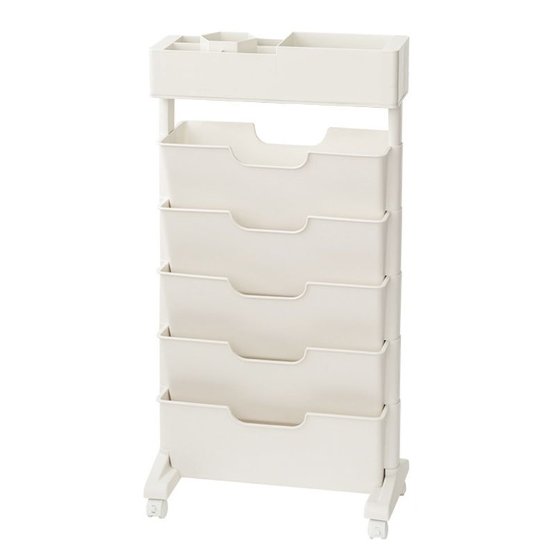 Contemporary Plastic Bookcase Standard Open Back Bookshelf for Office