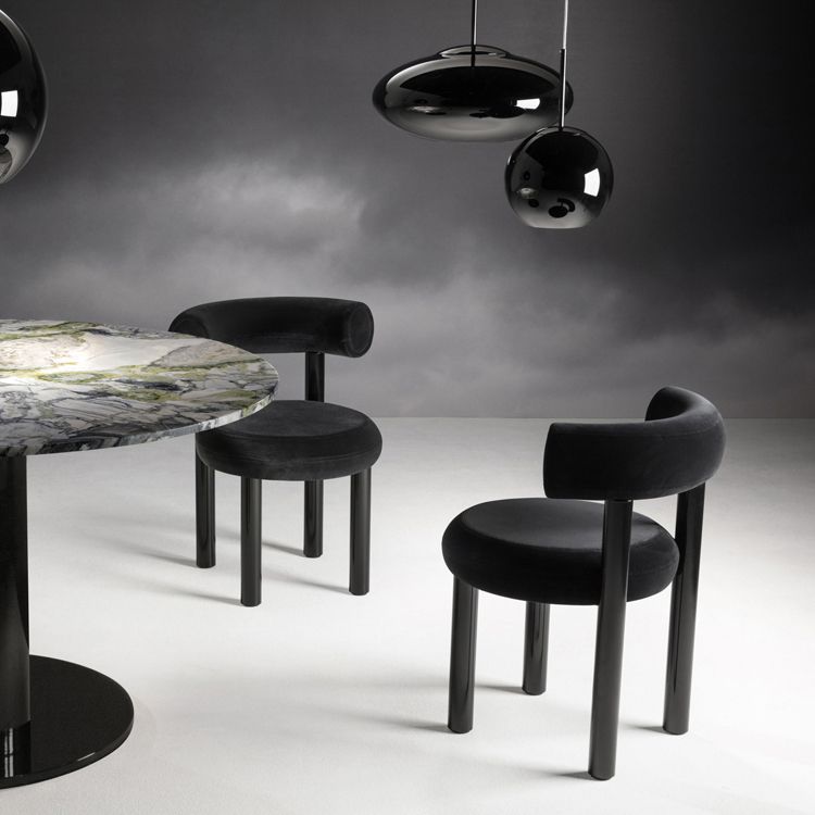 Chaises de salle à manger sans bras tapissées contemporaines, chaises latérales de salle à manger à dossier ouvert pour la maison