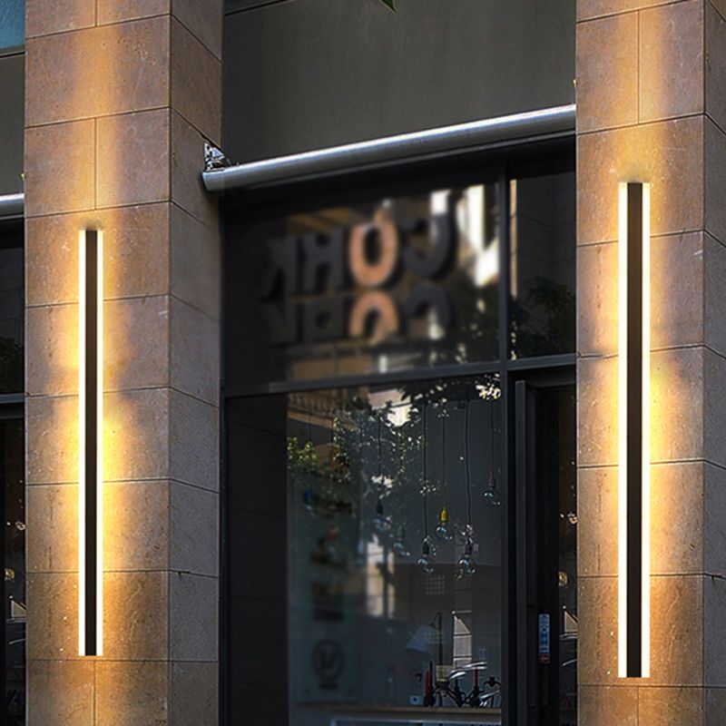 Linearer Schatten moderner Stil Wandleuchten Metall Einleichte Wandmontage Beleuchtung in Schwarz