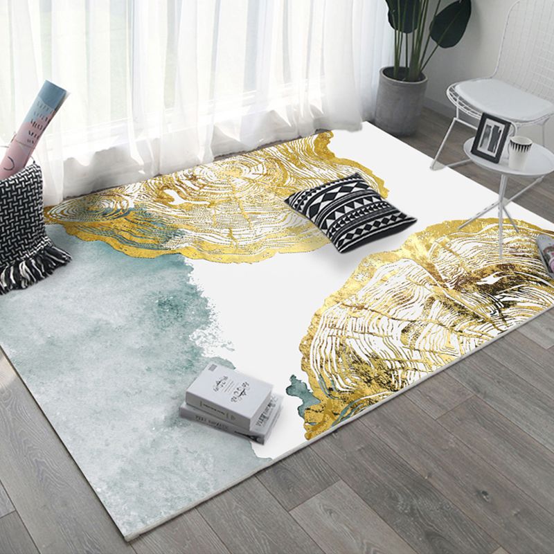 Nordic Parlor Rug Multi Colored Abstract Printed Area Rug Cotton Blend Easy Care Pet Friendly Indoor Rug