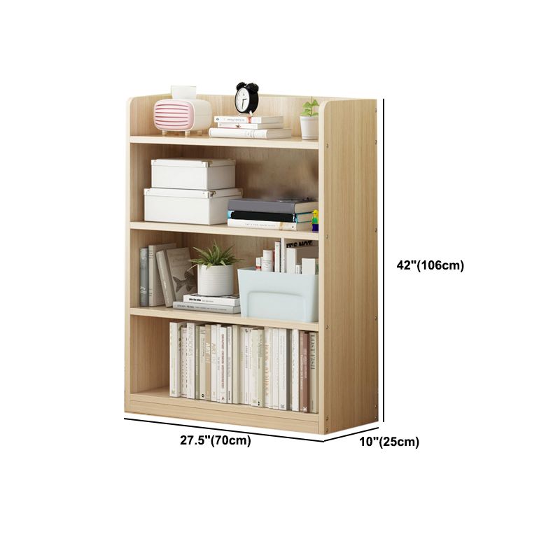 Modern Floor Shelf Bookcase Closed Back Wood Book Shelf for Home