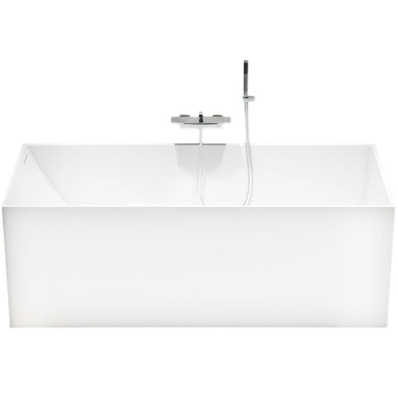 Flat Bottom Rectangular Bathtub Antique Finish Modern Bath Tub