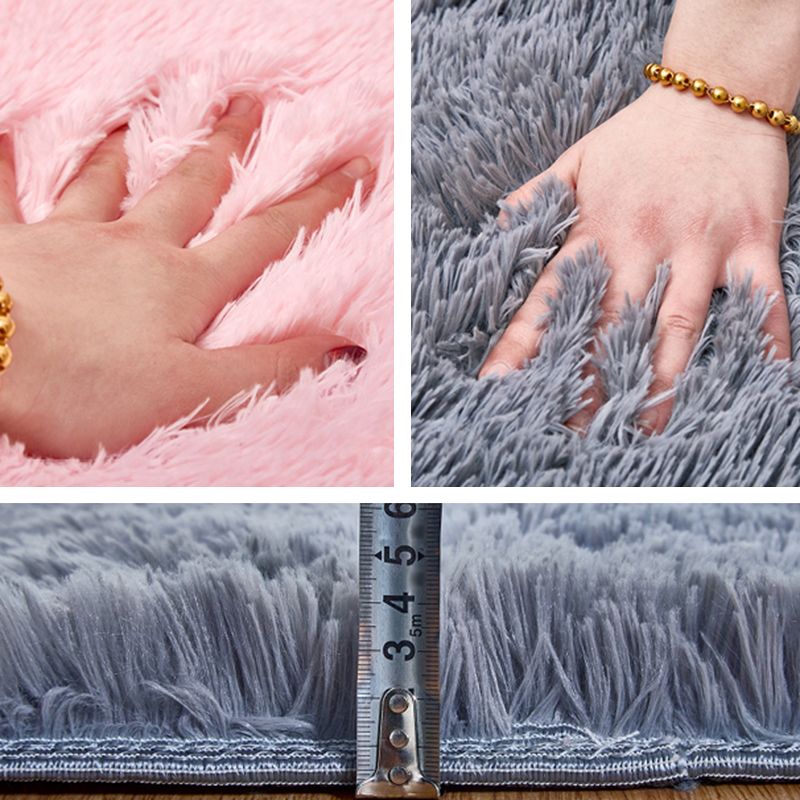 Calming Home Decoration Rug Solid Shag Carpet Polyester Pet Friendly Area Rug for Home Decoration