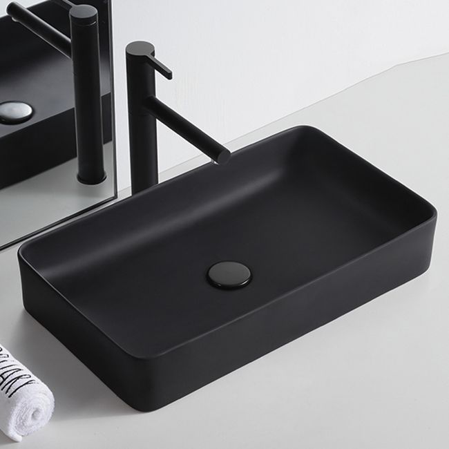 Modern Trough Bathroom Sink White and Black Trough Bathroom Sink