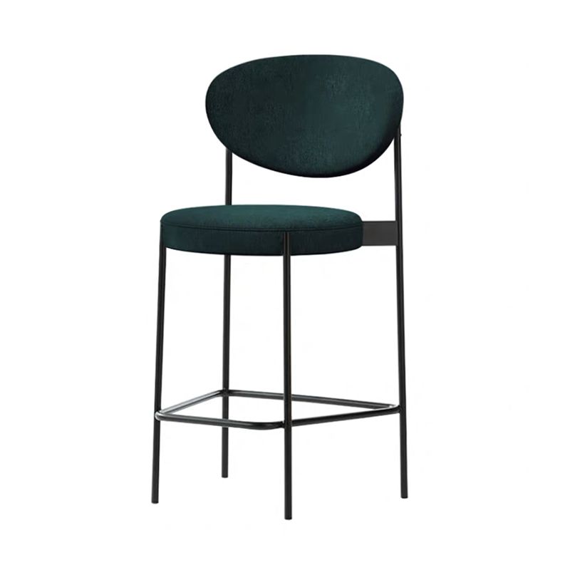 Low Back Upholstered Bar Stool Industrial Armless Barstool with Metal Legs