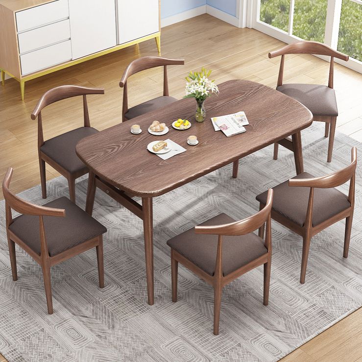 Juegos de comedor de estilo contemporáneo con mesa de comedor de madera y sillas