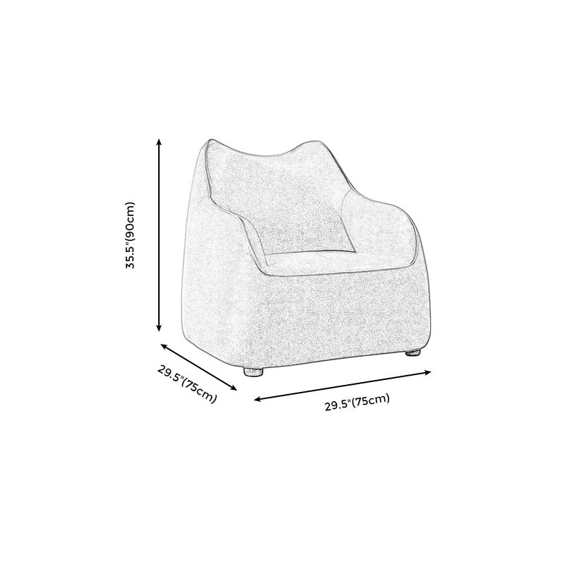 Track Arms Armchair Linen Blend Accent Armchair with Solid Wood Frame, Camel Back