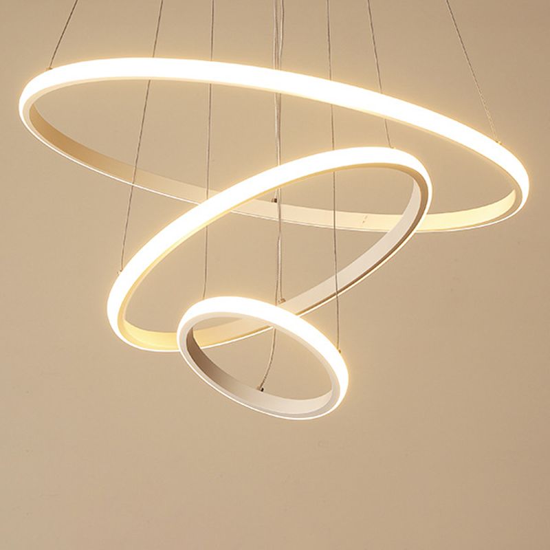 Luce il lampadario del soggiorno acrilico minimalista a ciondolo a led multi-anello Lumo lampadario