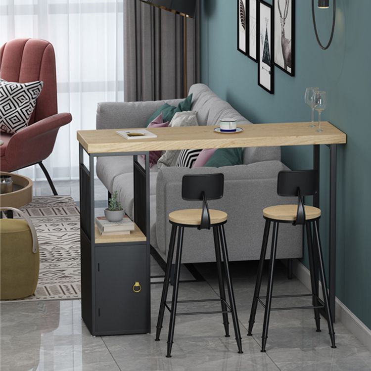 Industrial Bar Height Pub Table Solid Wood Counter Height Dining Table