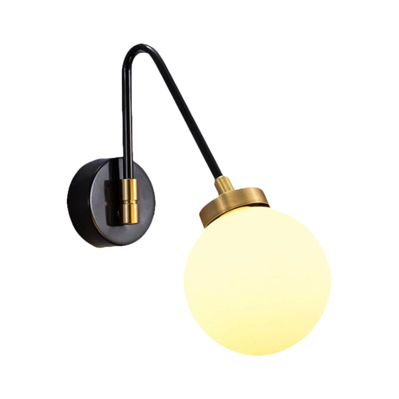 1/2 luci globali Monte a parete Global Light Mid Century Modern Opal Glass Wall Sconce in ottone
