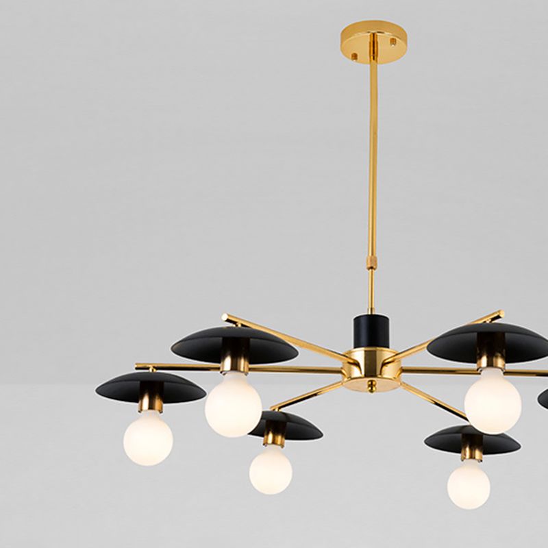 Postmodern Metal Chandelier Lighting Fixture Black-gold Chandelier Pendant Light for Sitting Room