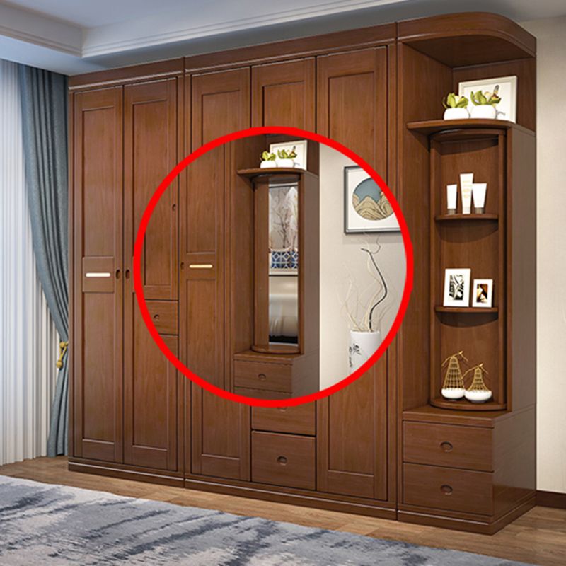 Rubberwood Wardrobe Armoire Traditional Wardrobe Cabinet for Home