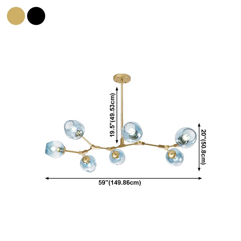 Nordic Modern Chandelier Light Dining Room Glass Shade Hanging Light Fixture