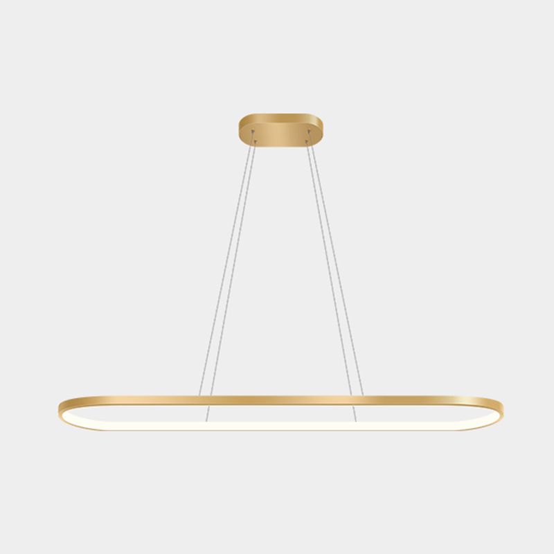 Estilo moderno forma lineal colgante metal luz 1 accesorio de iluminación colgante de luz en oro