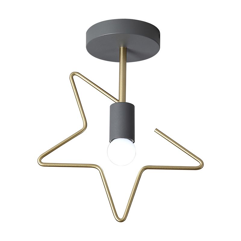 Metal Unique Shade Flush Ceiling Light Modern Style 1 Light Flush Mount Fixture