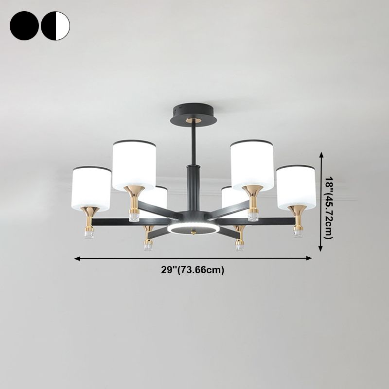 Glass Ceiling Hung Fixtures Modern Cylinder Pendant Lighting for Living Room