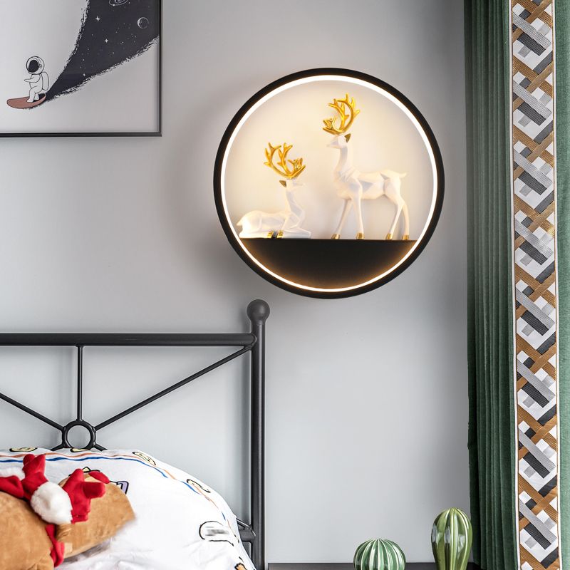 Lampade a parete in metallo circolare a 1 lutto moderno moderno lampada da monte per soggiorno