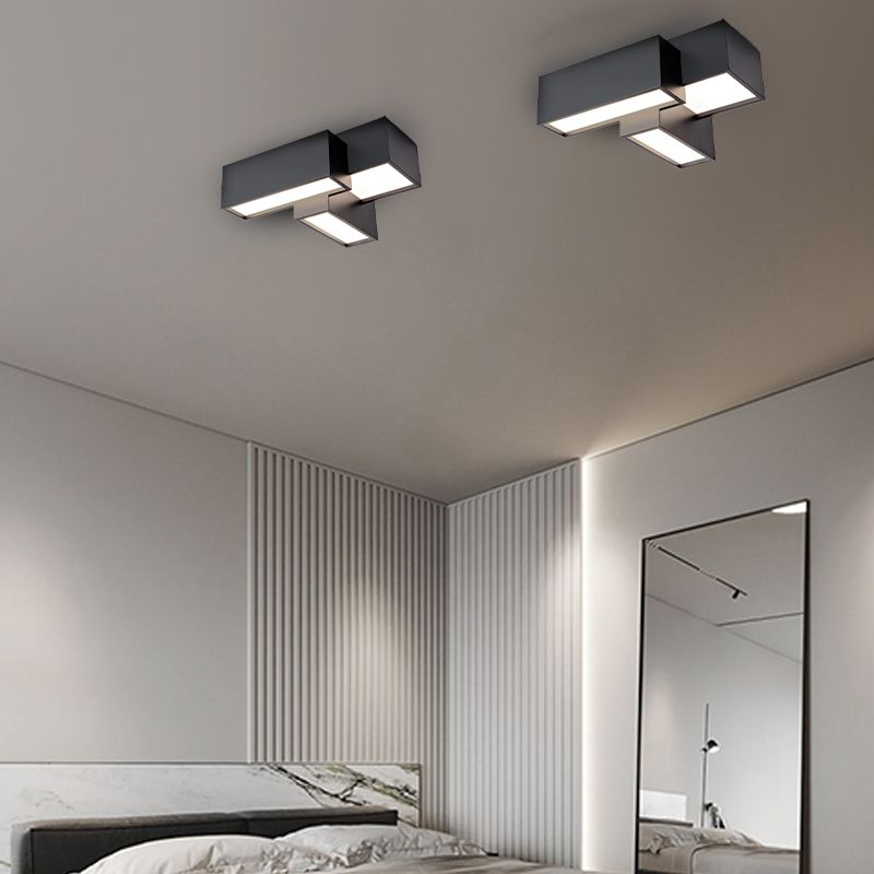 Modern Style Flush Mount Ceiling Light Fixture with Iron Art for Living Room