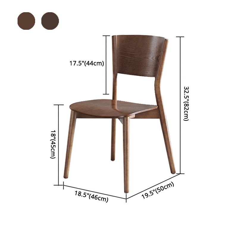 Silla lateral de madera maciza para restaurante contemporáneo, silla de comedor con respaldo abierto natural