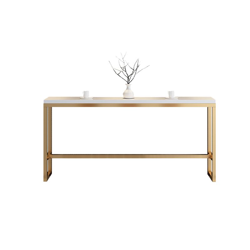 Glam Style Rectangle Bar Table Golden Base for Milk Tea Shop
