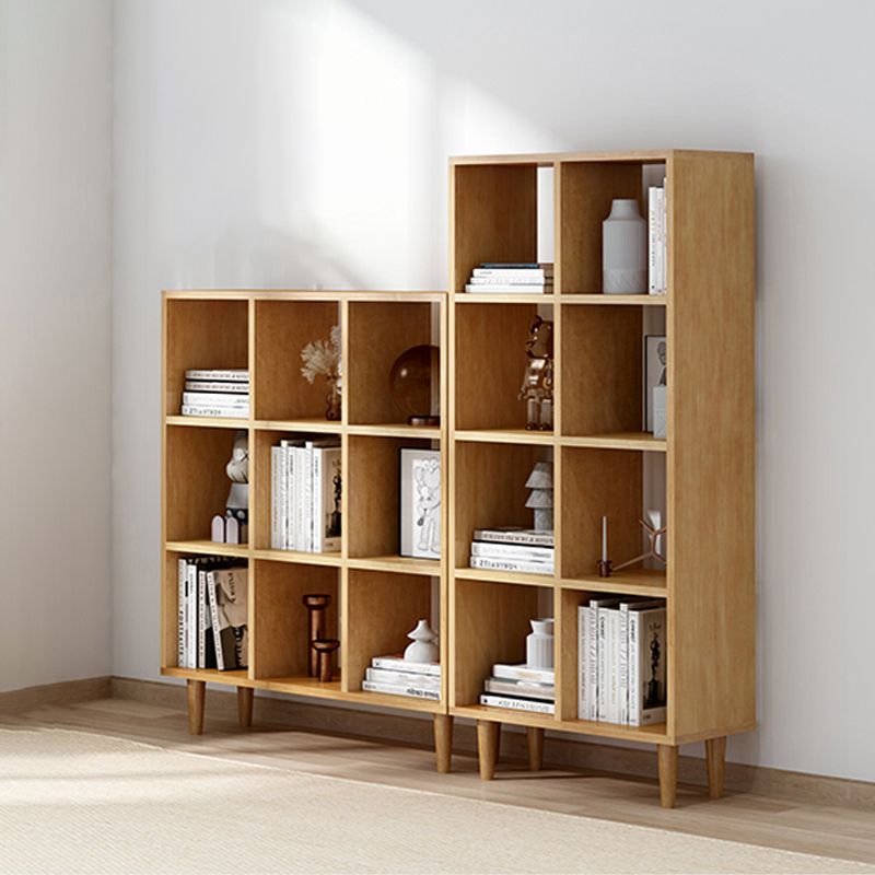 Modern Style Solid Wood Bookshelf Open Back Bookcase with Shelves