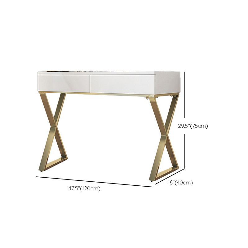Bright White Make-up Vanity 15.74" Wide Wood Vanity Set with Storage Drawers