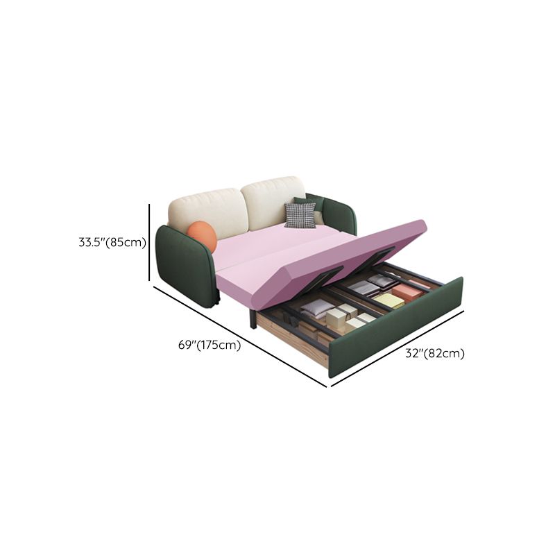 32" Wide Contemporary Sofa Futon Faux Leather White Sleeper Sofa