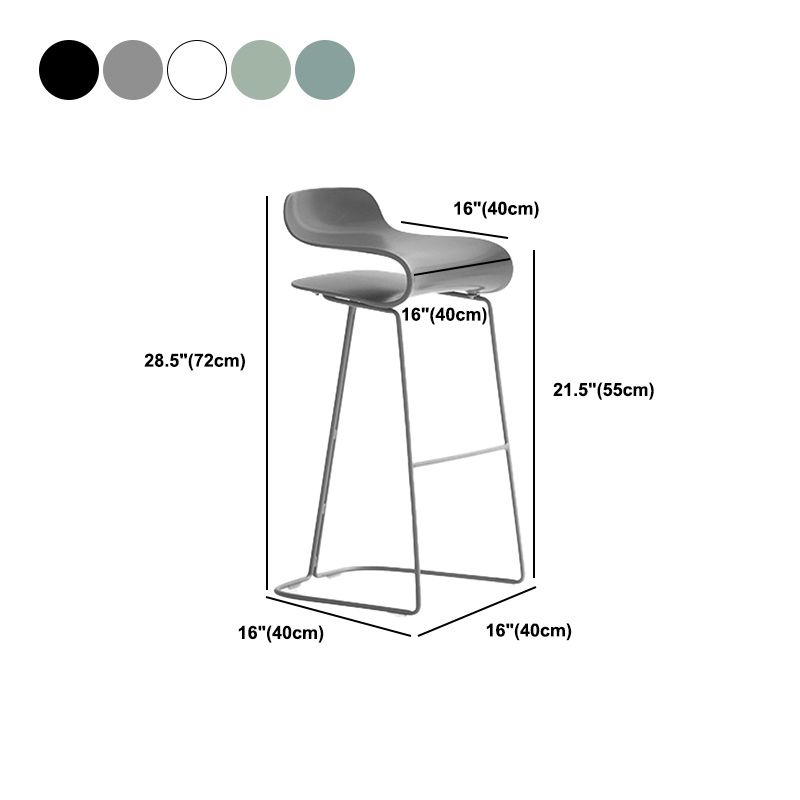 Modern Style Bar-stool Plastic Bar Stool with Metal Legs for Home