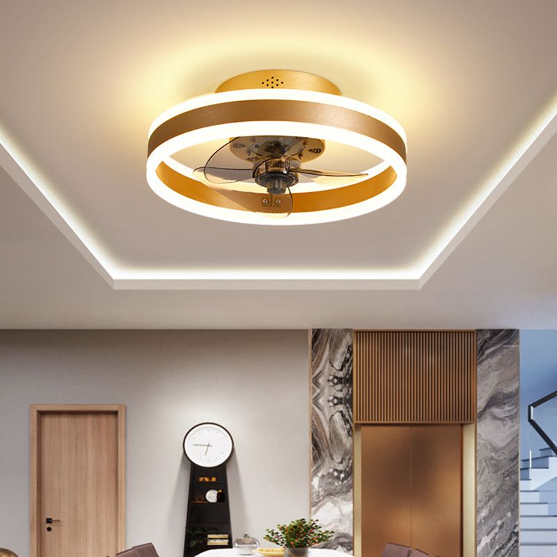 Modern Style Ceiling Fan Lighting Metal 2 Light Ceiling Fan Lighting for Living Room