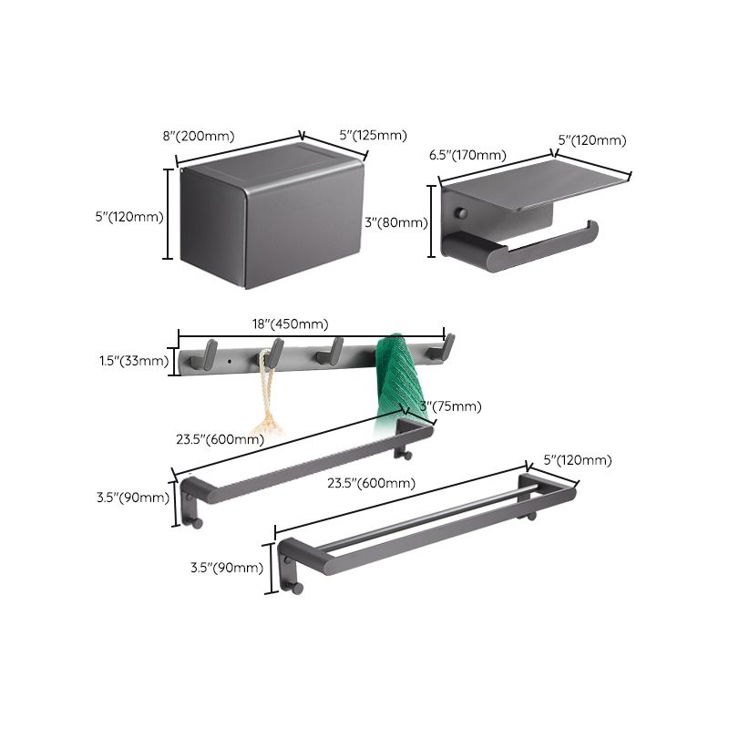 Grey Bathroom Accessory Kit Modern Bathroom Accessories Hardware Set