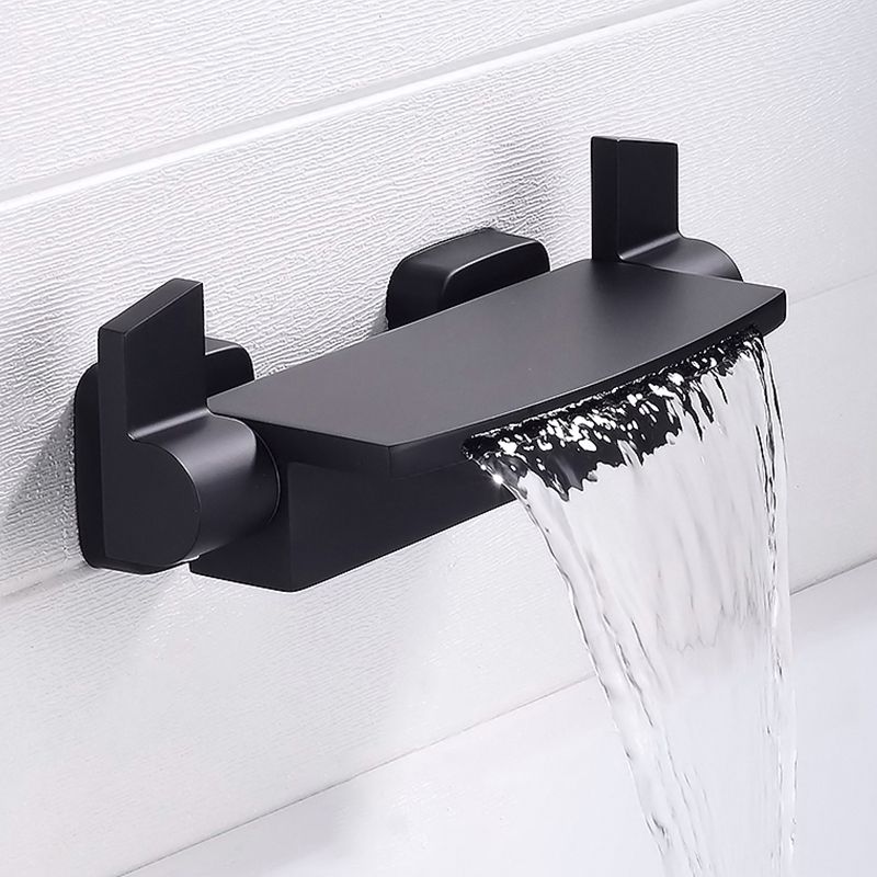 Wall Mounted Metal Tub Filler Low Arc Freestanding Bathtub Faucet