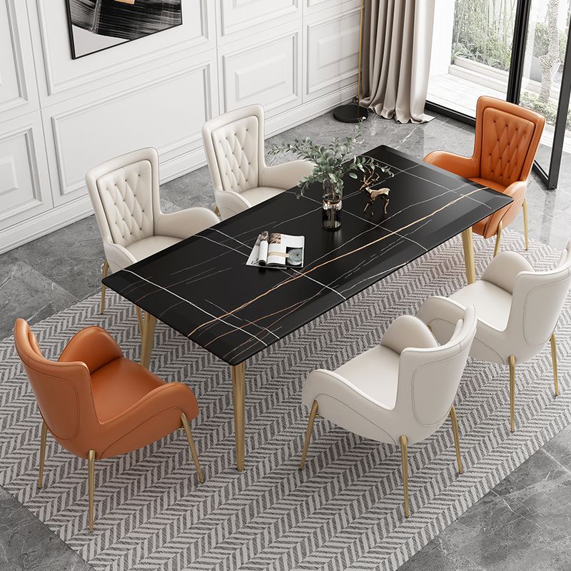 Glam Style Dining Arm Chair Upholstered Dining Chair for Dining Room