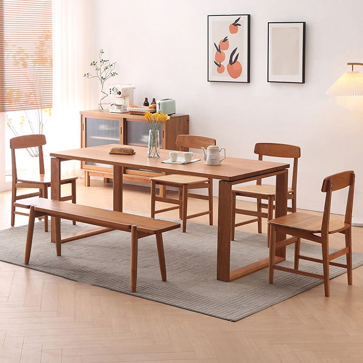 Contemporary Kitchen Dinner Table Solid Wood Rectangle Dining Table